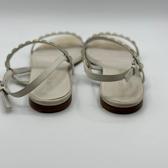 Stuart Weitzman Women's Trail Mix Leather Crystal Embellished Sandals Size 7.5 - Picture 5 of 8